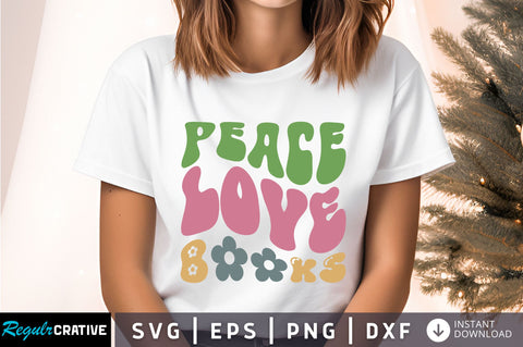 Peace love Books Svg Design SVG Regulrcrative 