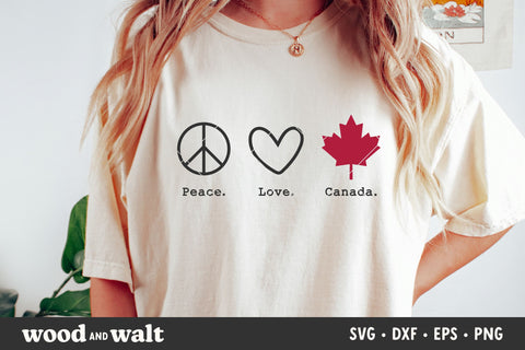 Peace Love Canada SVG Cut File SVG Wood And Walt 