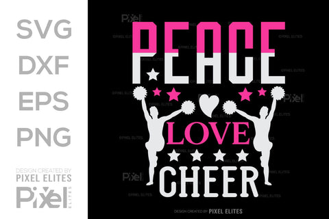 Peace Love Cheer SVG Cheerleading Cheer Life Bundle Cheer Team Cheer Quote Design PET 00659 SVG ETC Craft 