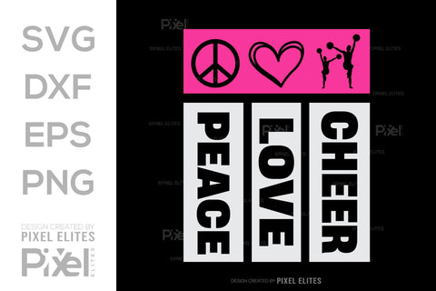 Peace Love Cheer SVG Cheerleading Cheer Life Bundle Cheer Team Cheer Quote Design PET 00659 SVG ETC Craft 