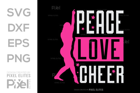 Peace Love Cheer SVG Cheerleading Cheer Life Bundle Cheer Team Cheer Quote Design PET 00659 SVG ETC Craft 
