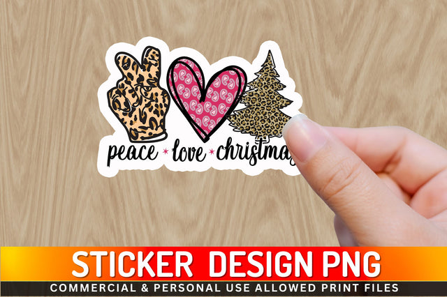 Peace love christmas Sticker Design Sublimation Regulrcrative 