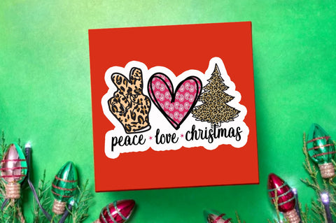 Peace love christmas Sticker Design Sublimation Regulrcrative 