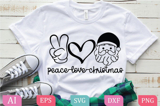 Peace Love Christmas SVG/PNG,Buffalo Plaid,Peace Love Christmas,Christmas Shirt SVG,Funny Christmas Shirt SVG, Christmas Tree SVG, Popular Png, Svg Files For Cricut SVG BB Type Studios 