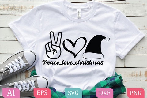 Peace Love Christmas,Christmas Shirt SVG,Funny Christmas Shirt SVG, Christmas Tree SVG, Popular Png, Svg Files For Cricut,love Christmas svg, love Christmas png, heart christmas png,heart Christmas svg,Buffalo Plaid,gnome svg SVG BB Type Studios 