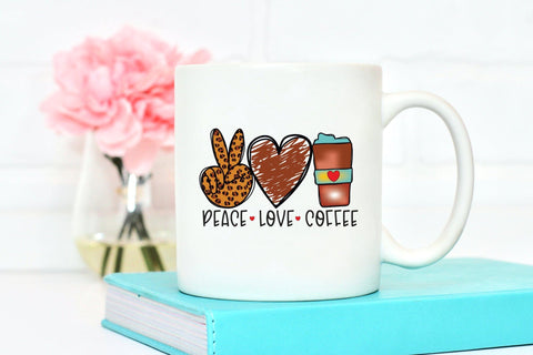 Peace Love Coffee PNG Sublimation Sublimation CraftLabSVG 