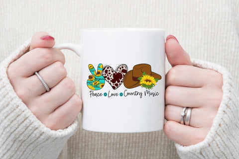 Peace Love Country Music | Western PNG Sublimation Sublimation CraftLabSVG 