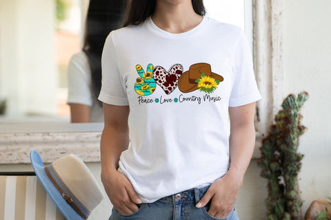 Peace Love Country Music | Western PNG Sublimation Sublimation CraftLabSVG 