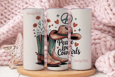 Peace Love Cowgirls 20oz Tumbler Wrap Sublimation DesignSVG 
