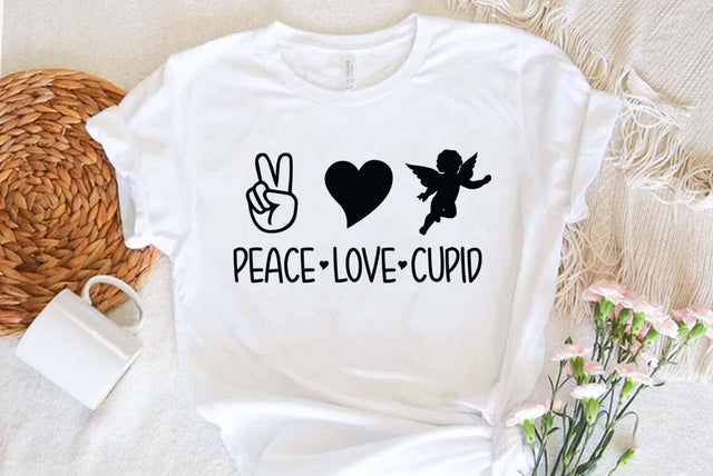 Peace love cupid SVG | Valentine Quotes Design | Valentine PNG SVG FiveStarCrafting 