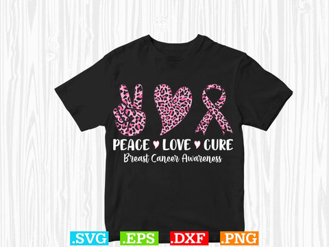 Peace Love Cure Breast Cancer Awareness Shirt, Back The Pink Svg, Breast Cancer Png SVG Creativeart88 