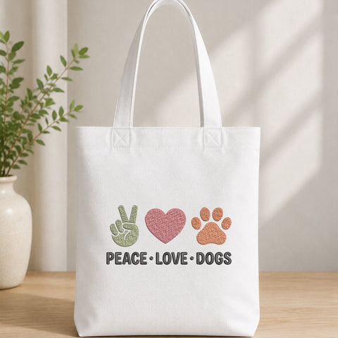 Peace Love Dogs Embroidery Design – Dog Lover Machine Embroidery File, Peace Sign Heart Paw Print, Dog Mom Pet Lover Design Embroidery/Applique DESIGNS PatternFeed8 