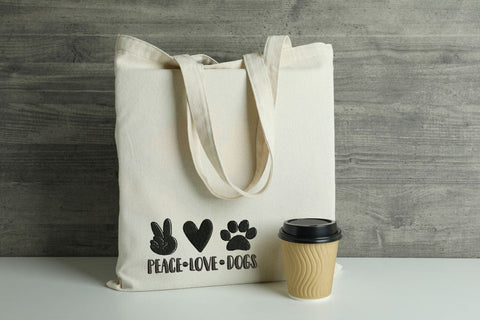 Peace Love Dogs for Machine Embroidery Embroidery/Applique DESIGNS SvgOcean 