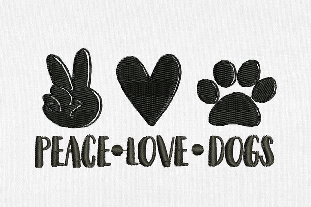Peace Love Dogs for Machine Embroidery Embroidery/Applique DESIGNS SvgOcean 