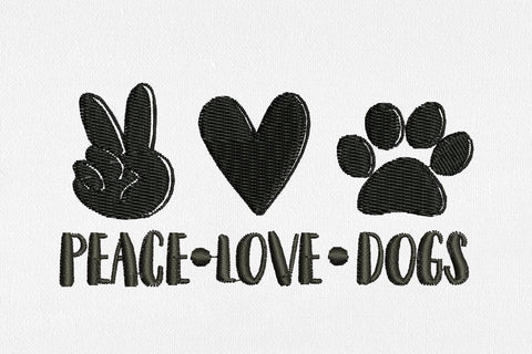 Peace Love Dogs for Machine Embroidery Embroidery/Applique DESIGNS SvgOcean 