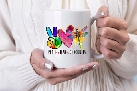 Peace love Dragonfly Sublimation Design Sublimation Regulrcrative 