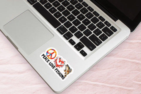 Peace love fishing Sticker Design Sublimation Regulrcrative 