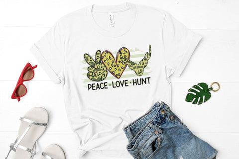 Peace Love Hunt, Hunting Sublimation PNG Sublimation CraftLabSVG 