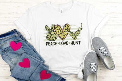 Peace Love Hunt, Hunting Sublimation PNG Sublimation CraftLabSVG 