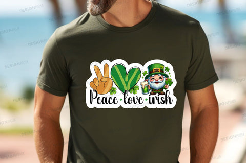 Peace love irish Sticker Design Sublimation Regulrcrative 