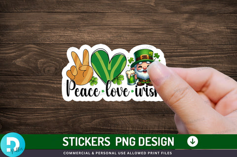 Peace love irish Sticker Design Sublimation Regulrcrative 