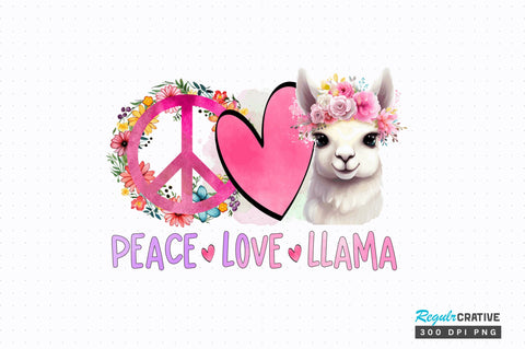 Peace love llama Sublimation Design Sublimation Regulrcrative 