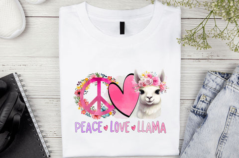 Peace love llama Sublimation Design Sublimation Regulrcrative 