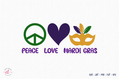 Peace Love Mardi Gras SVG SVG CraftLabSVG 