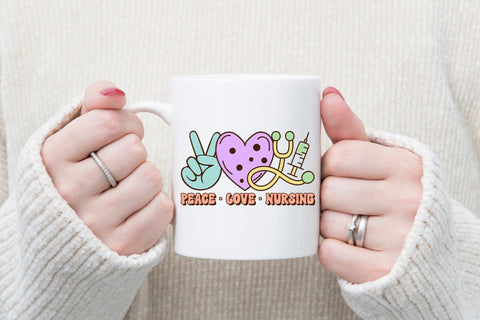 Peace Love Nursing - Nurse Sublimation Sublimation CraftLabSVG 