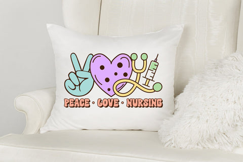 Peace Love Nursing - Nurse Sublimation Sublimation CraftLabSVG 