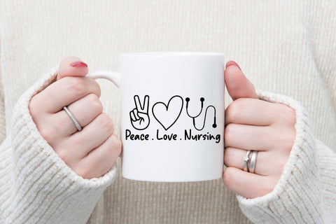 Peace Love Nursing - Nurse SVG Design SVG CraftLabSVG 