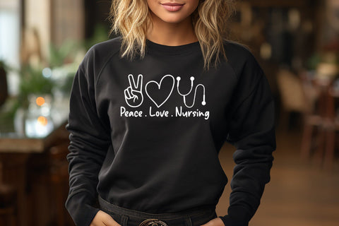 Peace Love Nursing - Nurse SVG Design SVG CraftLabSVG 