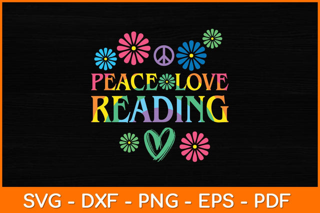 Peace Love Reading Svg File SVG artprintfile 