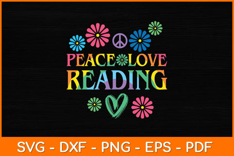 Peace Love Reading Svg File SVG artprintfile 