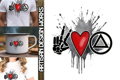Peace Love Recovery Sublimation Sublimation Whimsical Inklings 