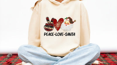Peace Love Santa PNG | Retro Peace Love Christmas Sublimation | Groovy Holiday Sublimation Design Sublimation Print Perfect Design Shop 