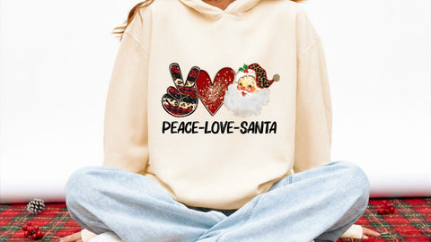 Peace Love Santa PNG | Retro Peace Love Christmas Sublimation | Groovy Holiday Sublimation Design Sublimation Print Perfect Design Shop 