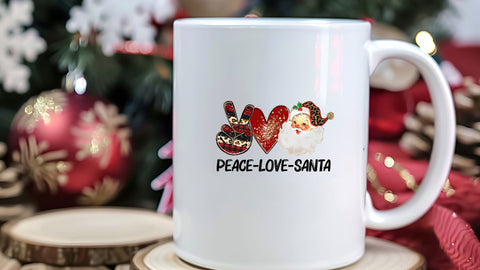 Peace Love Santa PNG | Retro Peace Love Christmas Sublimation | Groovy Holiday Sublimation Design Sublimation Print Perfect Design Shop 