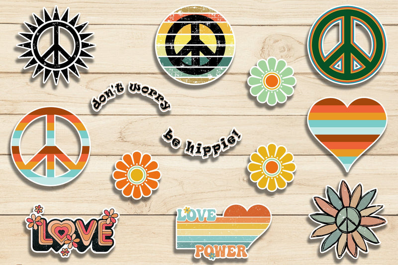 Peace & Love - Stickers Badges Magnets Sublimation Karma Genie Graphics 