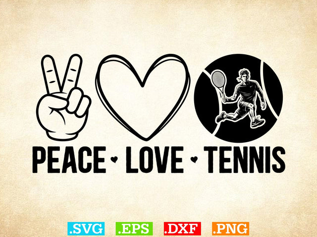 Peace Love Tennis Shirt, Tennis Lover SVG, Sports SVG, Tennis Family Svg SVG Creativeart88 