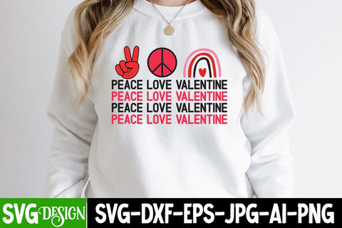 Peace love Valentine SVG Cut File, Peace love Valentine Sublimation Design pNG, Peace love Valentine SVG Quotes , Happy Valentine's Day SVG SVG BlackCatsMedia 