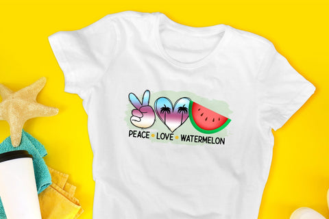 Peace Love Watermelon - Summer Sublimation Design Sublimation CraftLabSVG 