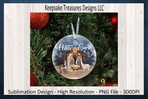 Peace On Earth Nativity Scene, Sublimation PNG, Christmas Baby Jesus, Christmas Sweatshirt Designs, Religious Home Decor, Digital Download Sublimation Keepsake Treasures Designs LLC. 
