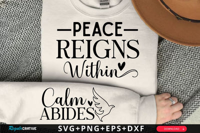 Peace Reigns Within Sleeve SVG Design, Christian Sleeve SVG, Faith SVG Design, Jesus Sleeve SVG SVG Regulrcrative 
