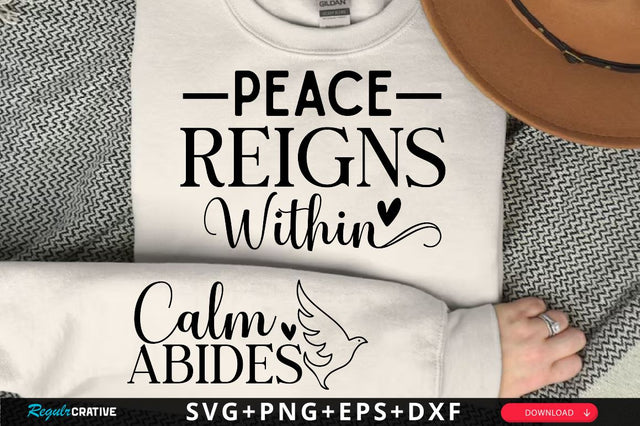 Peace Reigns Within Sleeve SVG Design, Christian Sleeve SVG, Faith SVG Design, Jesus Sleeve SVG SVG Regulrcrative 