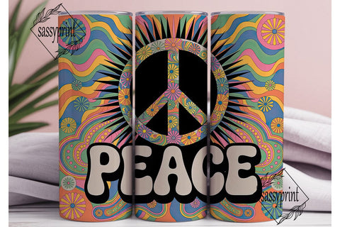 Peace Sign 20oz Tumbler Wrap Sublimation sassyprint 