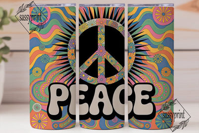 Peace Sign 20oz Tumbler Wrap Sublimation sassyprint 