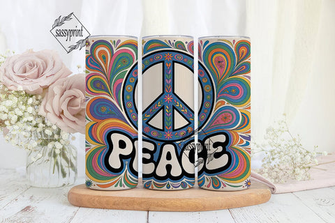 Peace Sign 20oz Tumbler Wrap Sublimation sassyprint 