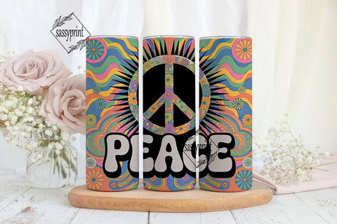 Peace Sign 20oz Tumbler Wrap Sublimation sassyprint 