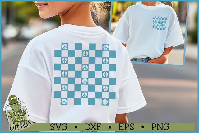 Peace Sign Checkerboard SVG Files SVG Crunchy Pickle 